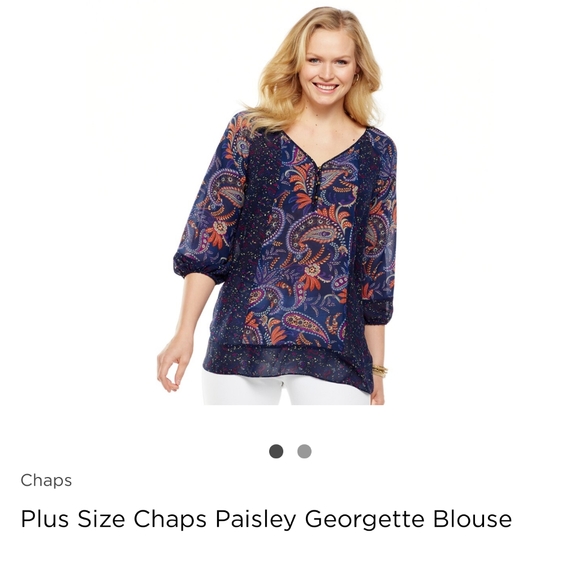 Chaps Tops - ✨Chaps Paisley Blouse Sz L